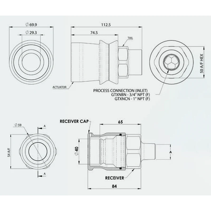 BANLAW Grease Transfer Fluid Transfer Flush Face - Image 2
