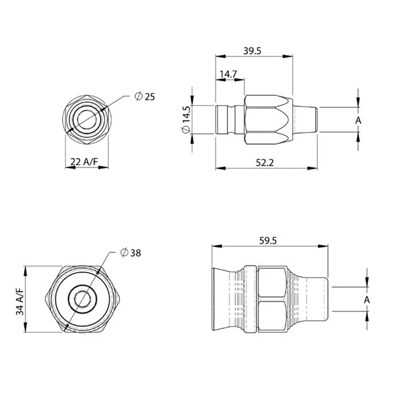 BANLAW Silver Size 0 Fluid Transfer Flush Face - Image 2