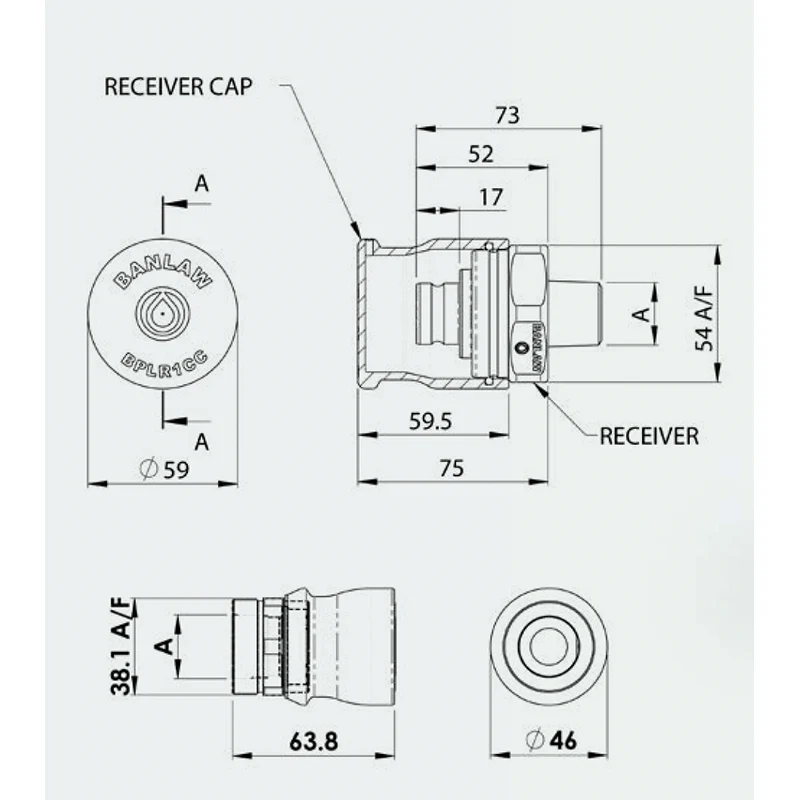 BANLAW Brass Size 1 Fluid Transfer Flush Face - Image 2