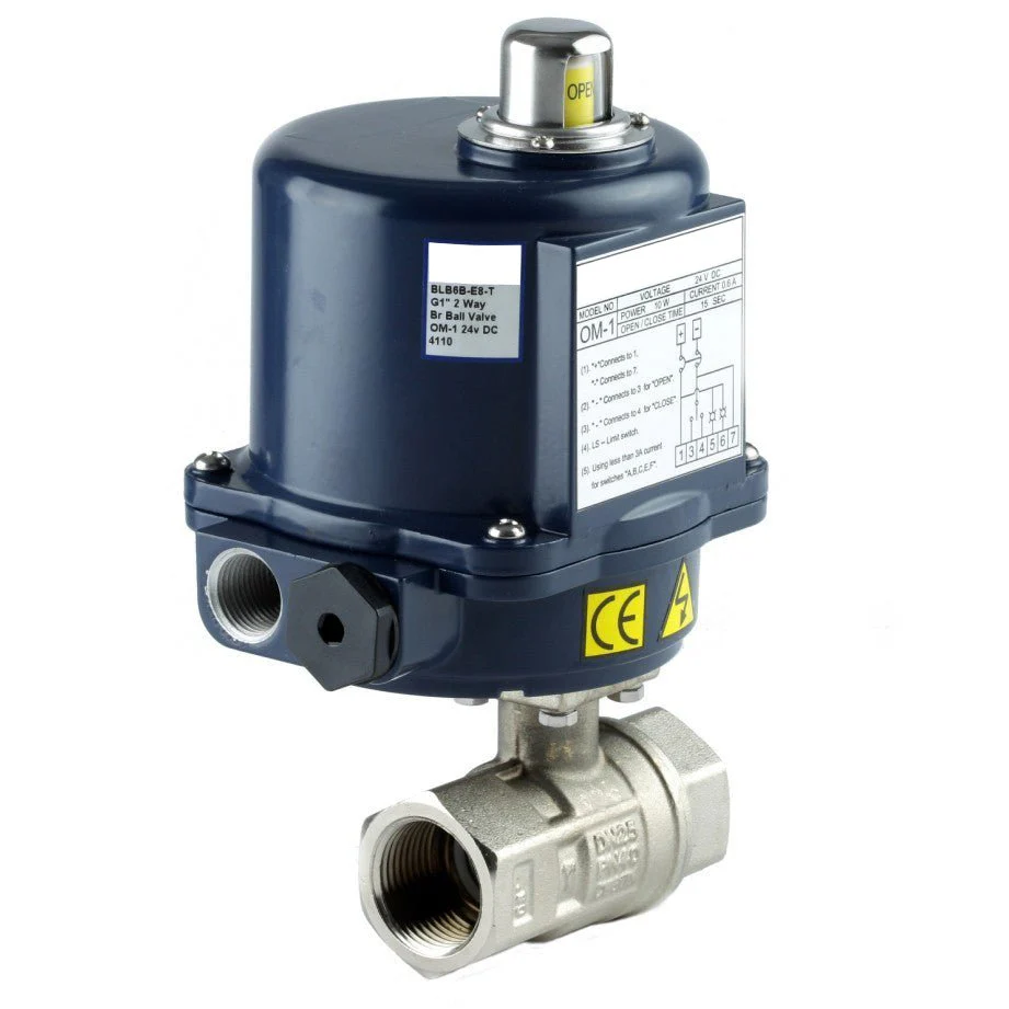 GO Ball Valves Actuated Electric Nickel Plated Brass BLBE