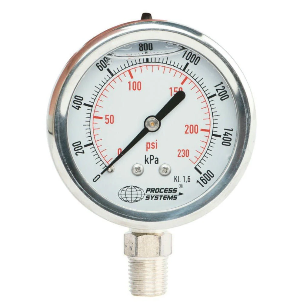 GO 3/8" BSP Bottom Entry 316 SS Pressure Gauges 100mm