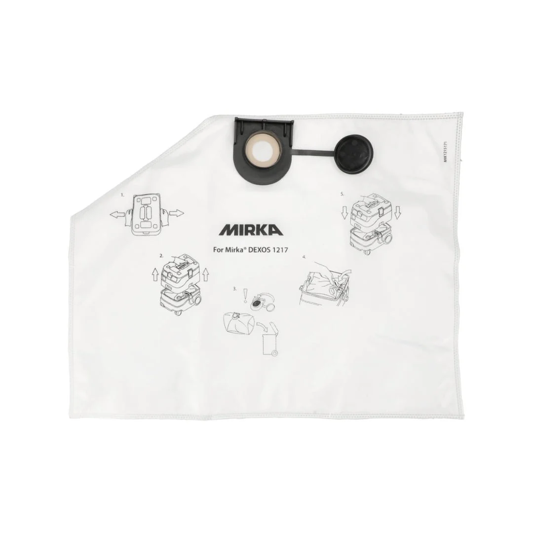 Mirka Fleece Dust Bags for DEXOS 1217 Extractor (5-Pack)