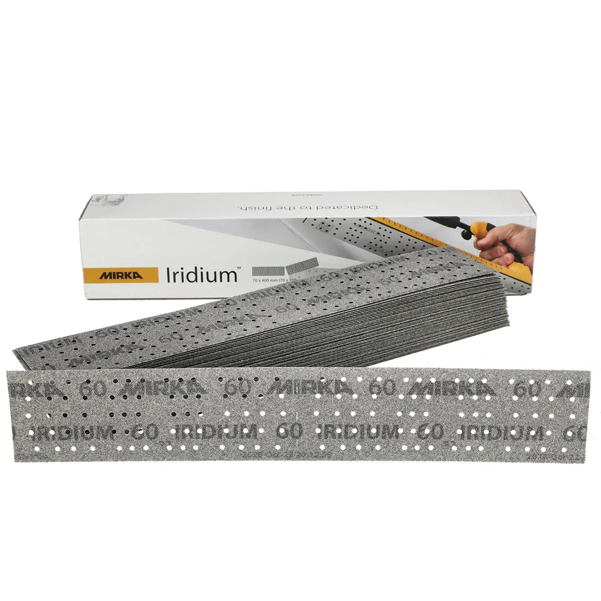 MIRKA Iridium 70 x 400mm Premium Paper Perforated Sheet Abrasives 100-Pack