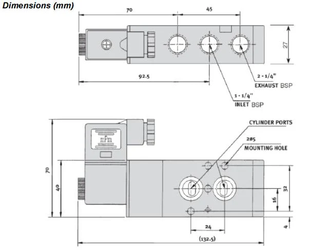 GO Namur 5 Way 2 Position Solenoid Spring Valve 1/4" - Image 2